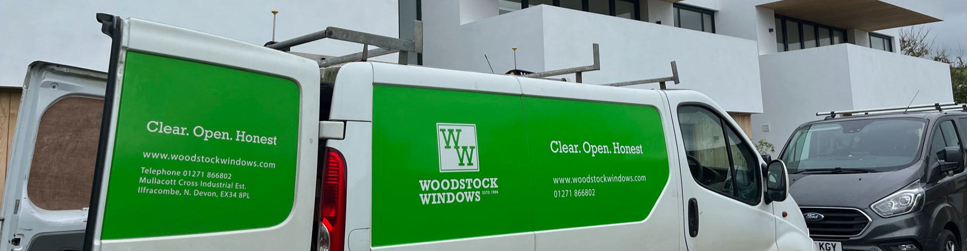 Woodstock Windows Work Van out on site