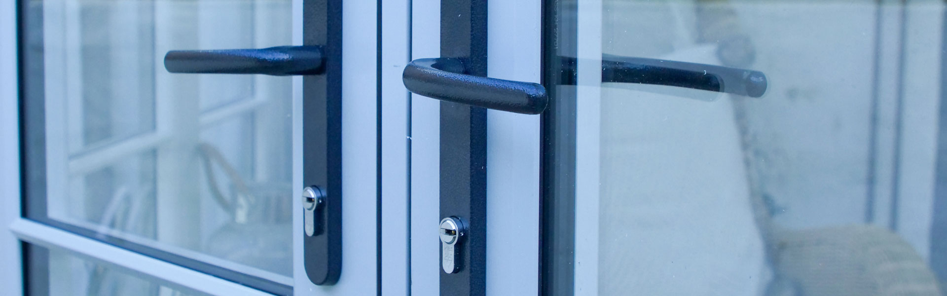 White coloured glass payned Composite Door