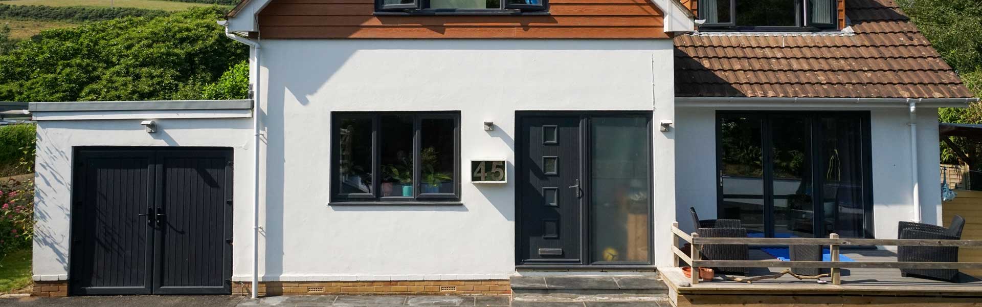 House with grey coloured doors and windows