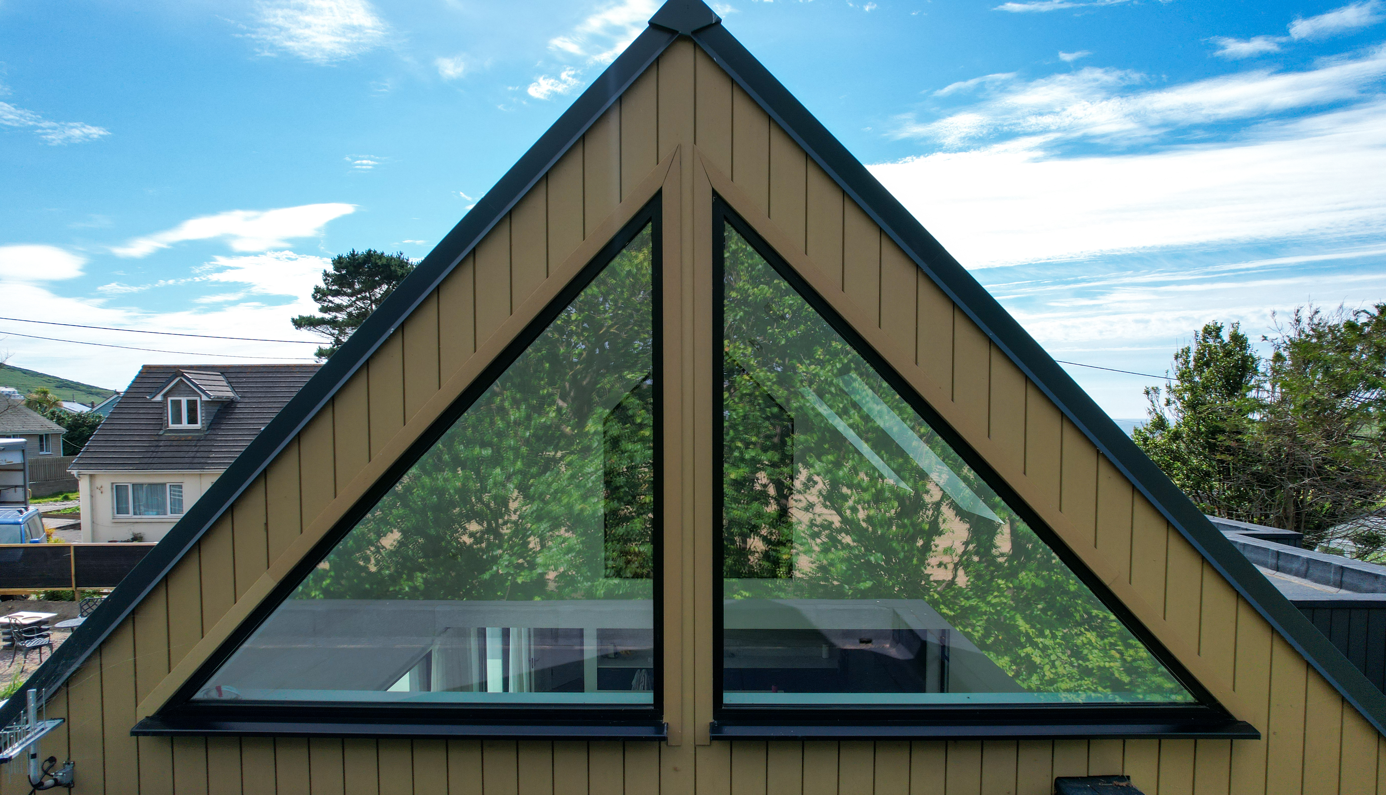 Aluminium windows triangular shaped