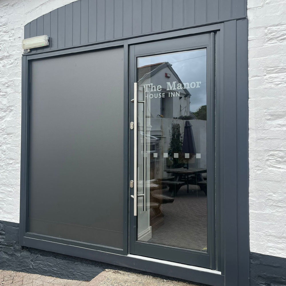 Dark grey commercial door