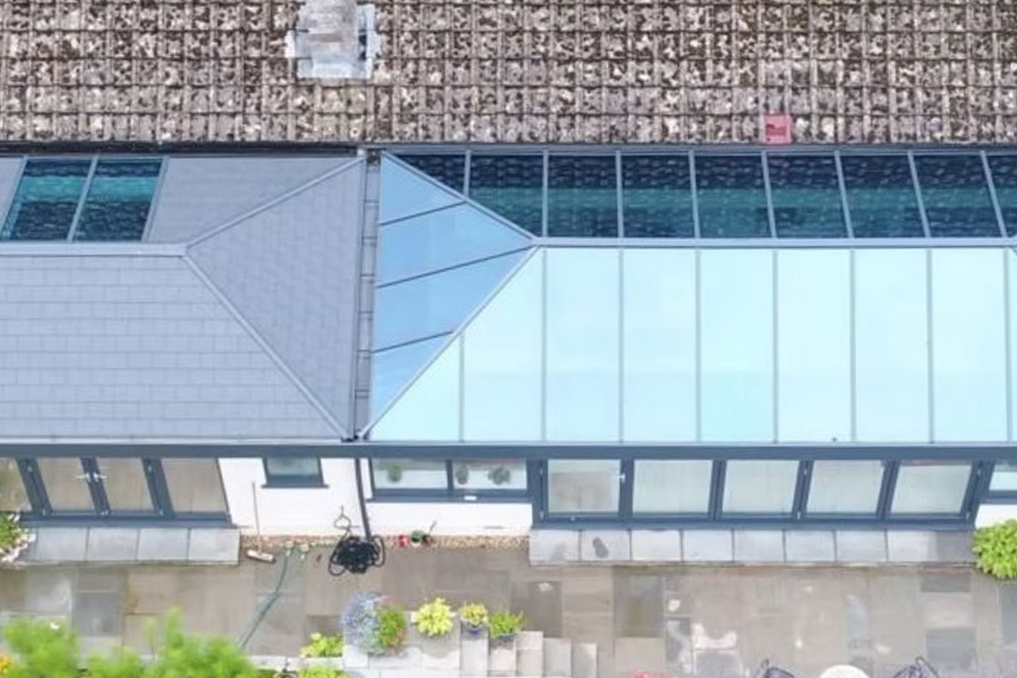 Grey coloured Aluminium framed Conservatory