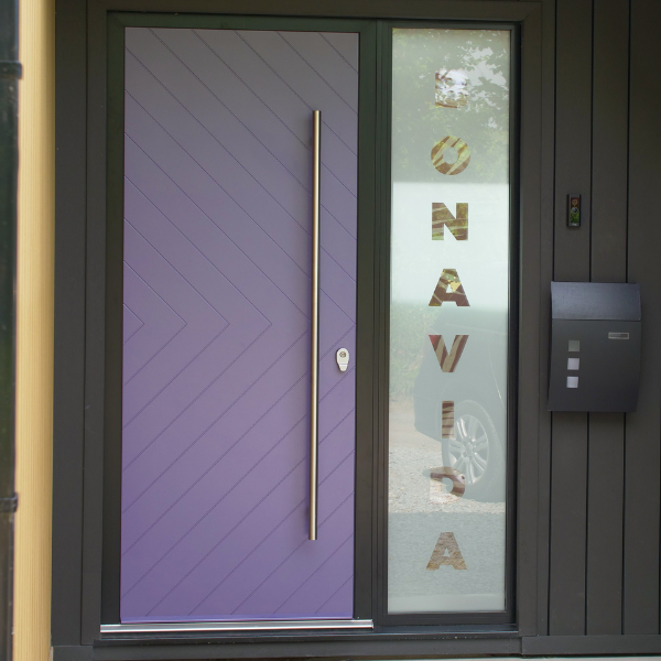 Purple Aluminium Door with silver handle