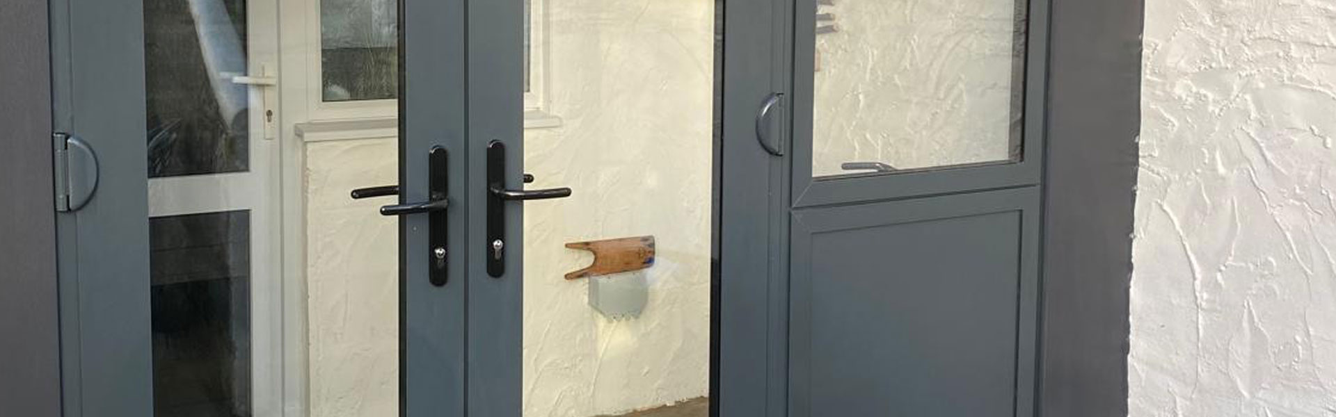 Dark grey coloured aluminium Frech Doors