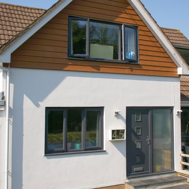 Casement Windows fitted in a grey colour