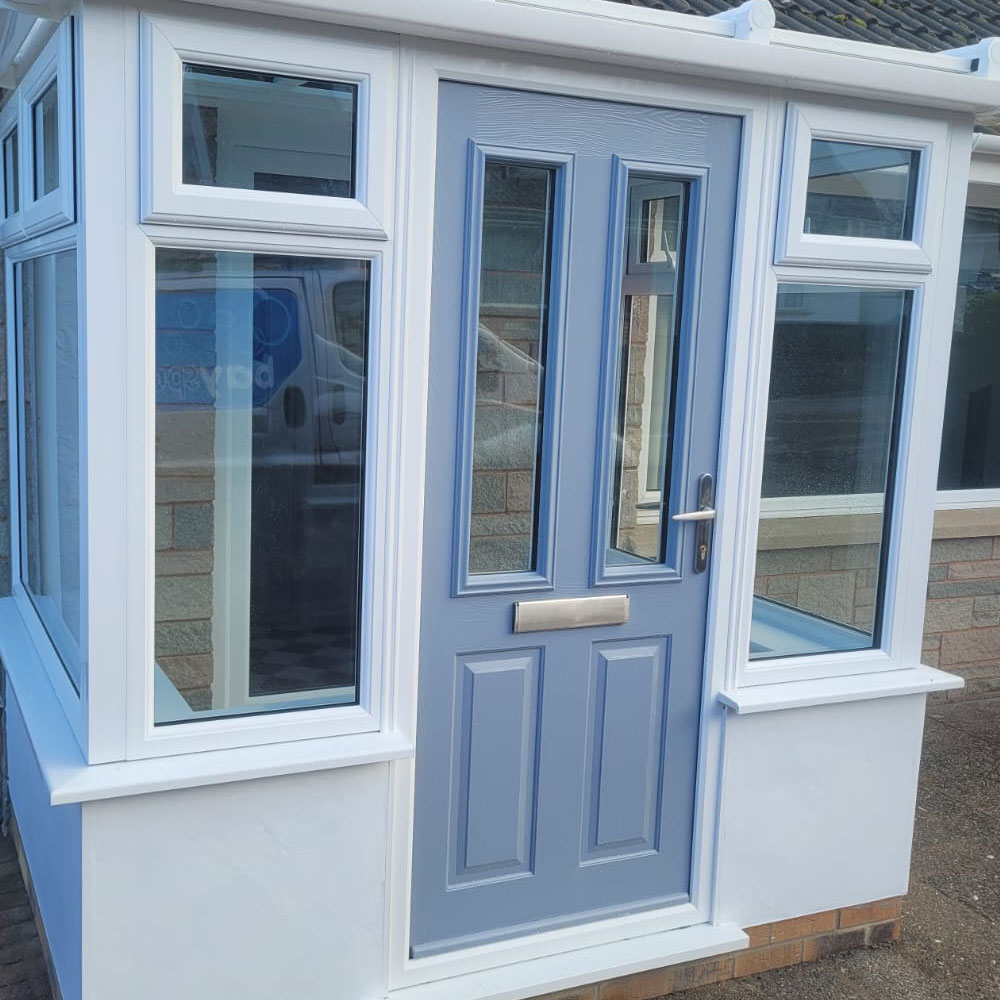 Light grey coloured Doorstop composite door