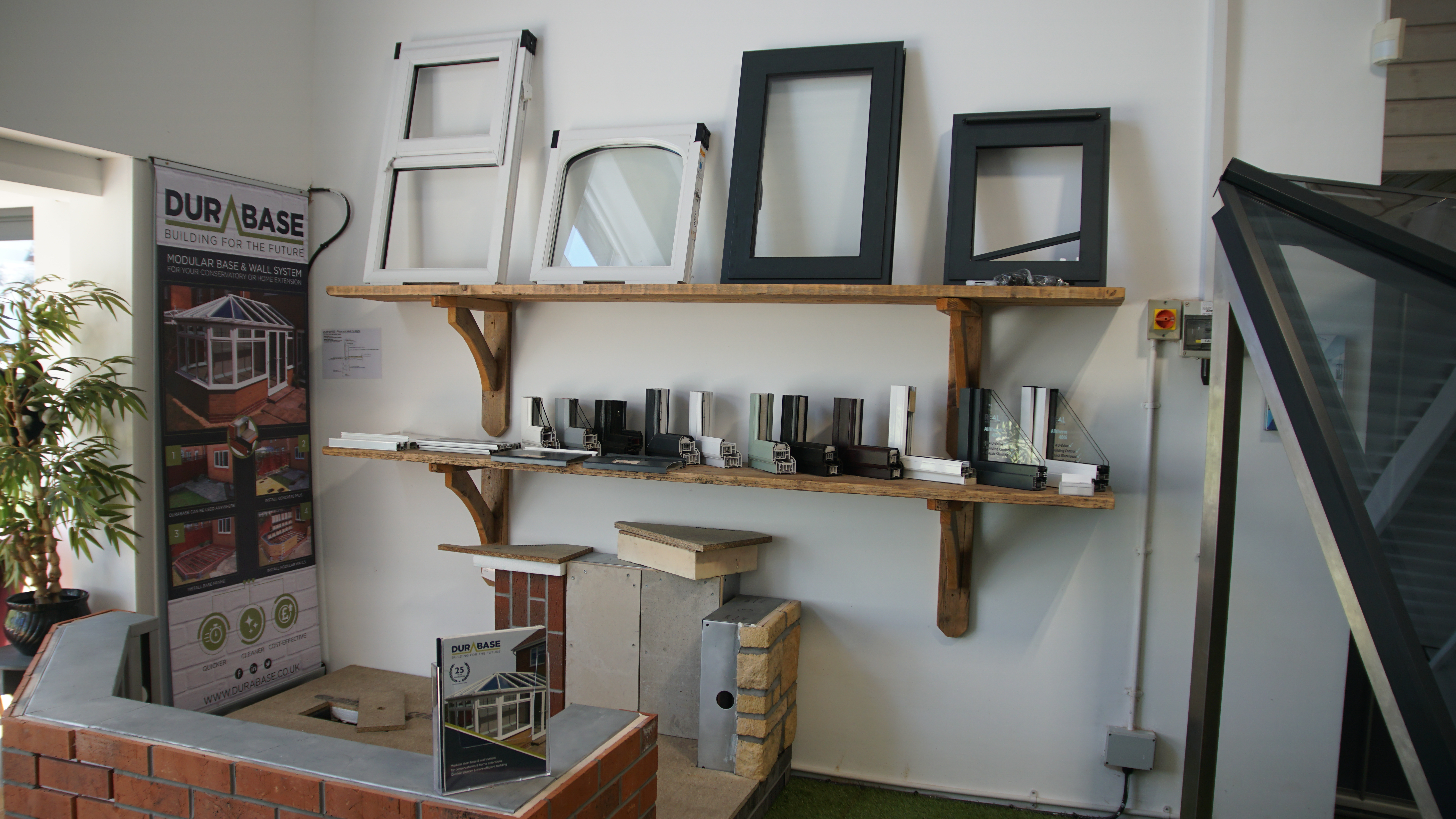 Our Durabase display at our showroom open for customers