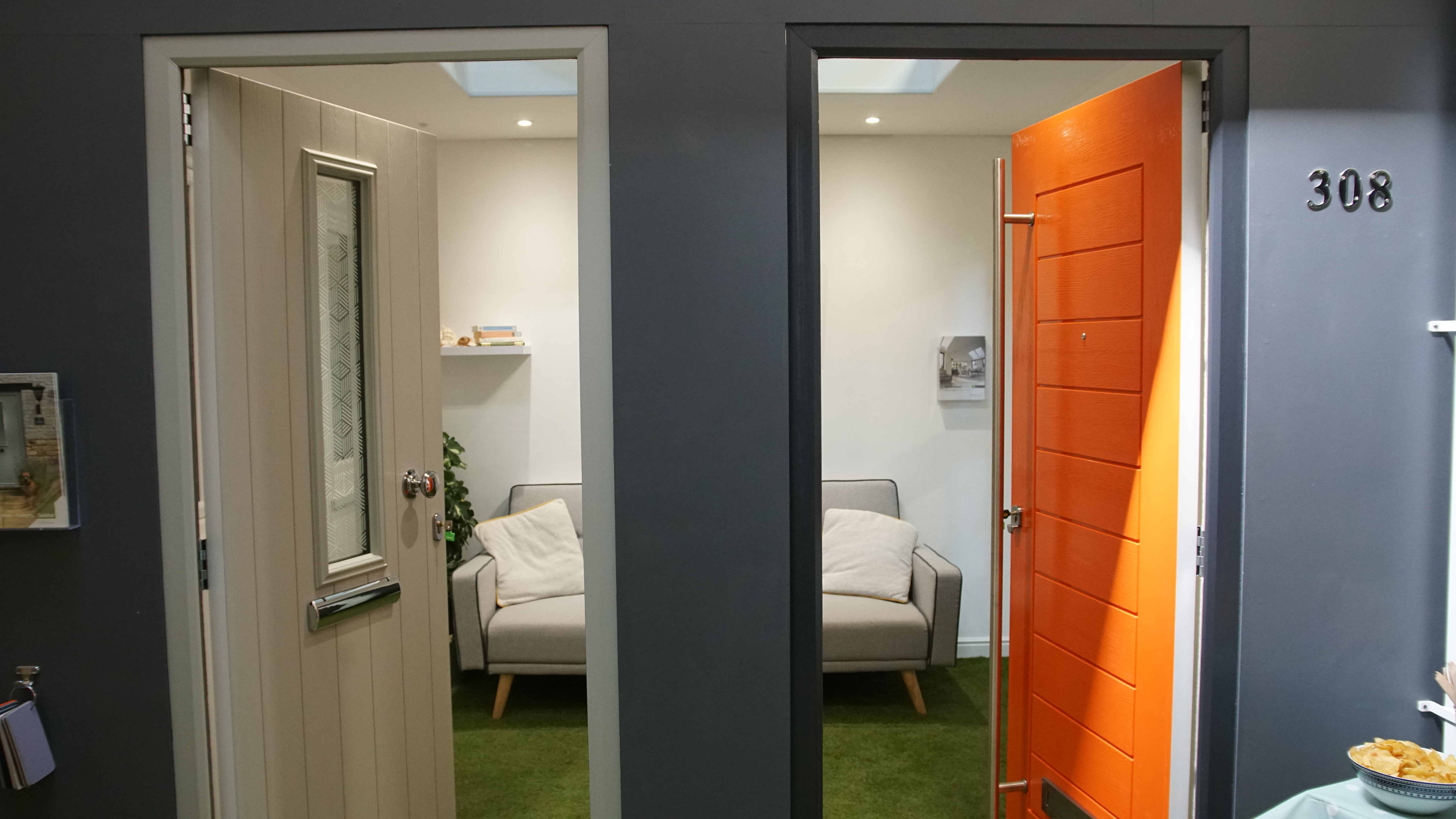 Our door display at our Showroom in North Devon