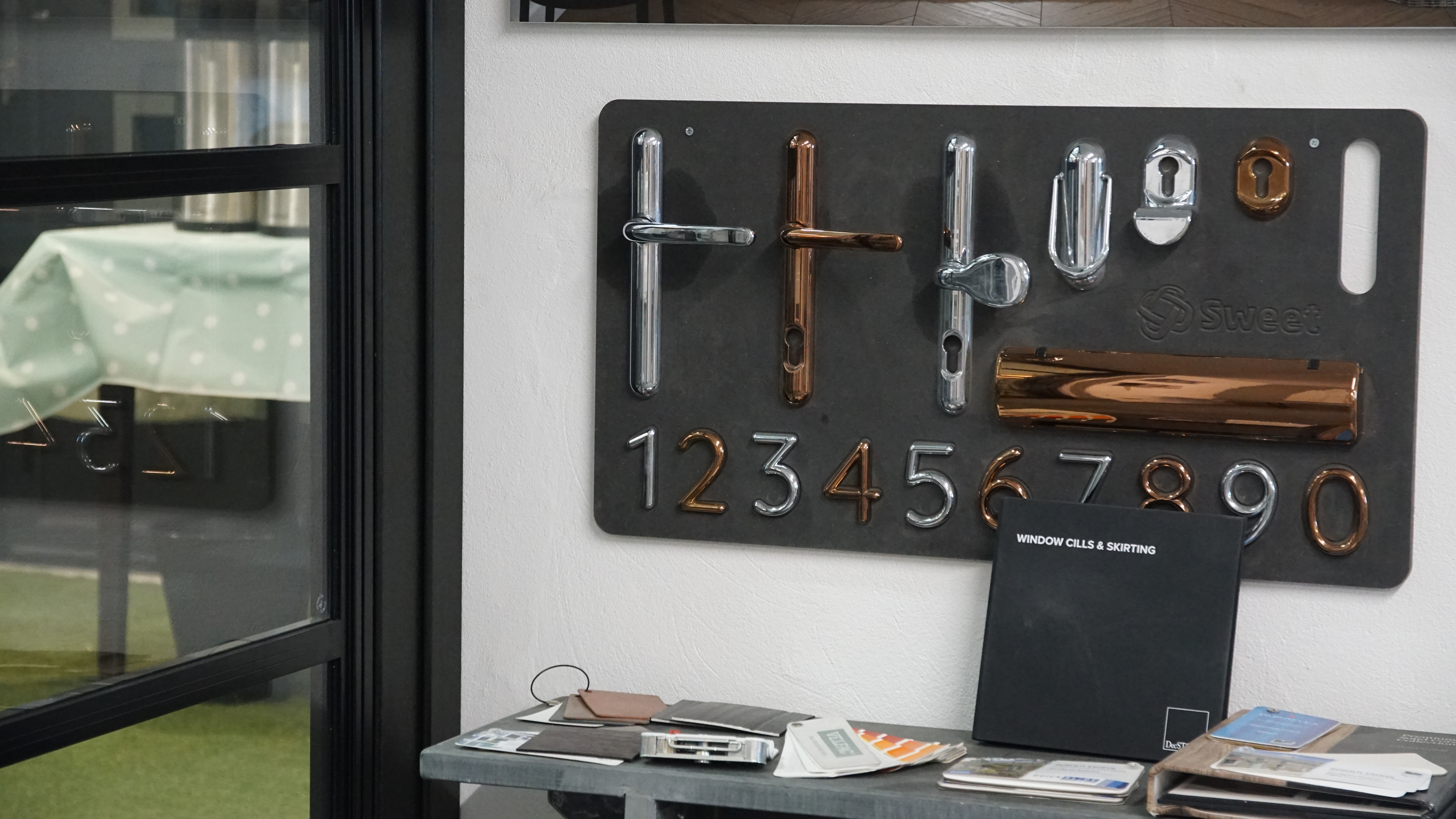 Door furniture display at our showroom