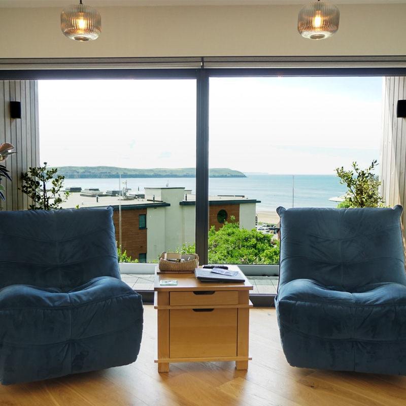 Fitted Aluminium Doors with sea views