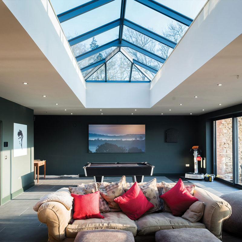 Lantern Roofing System fitted to a living area of a home