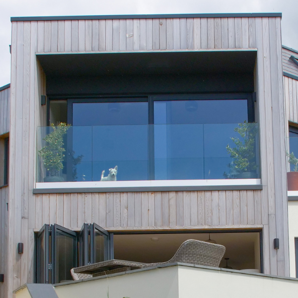 Lift and Slide Patio Doors on Balcony with Dog