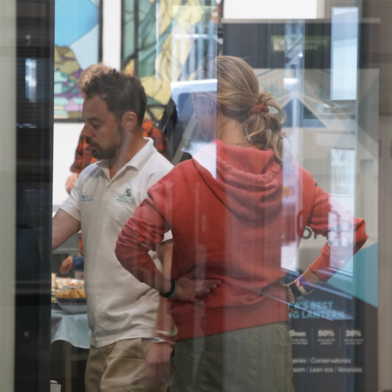 Woodstock Windows staff showing customers the range of products at their showroom