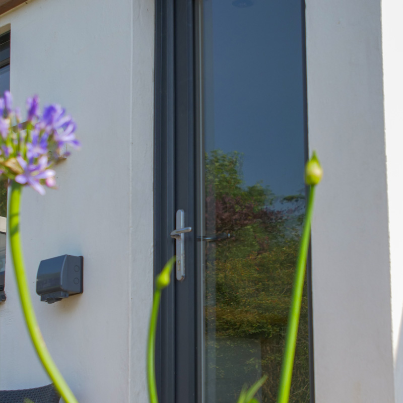 Smart & stylish dark grey coloured upvc residential door