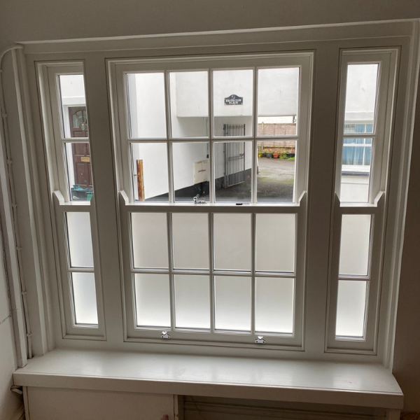 Interior of a white wooden window