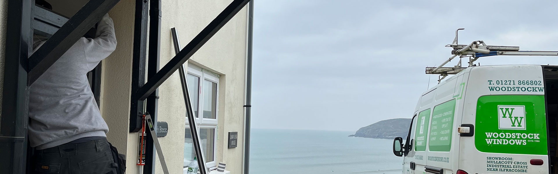 Woodstock Windows working alongside the North Devon coastline