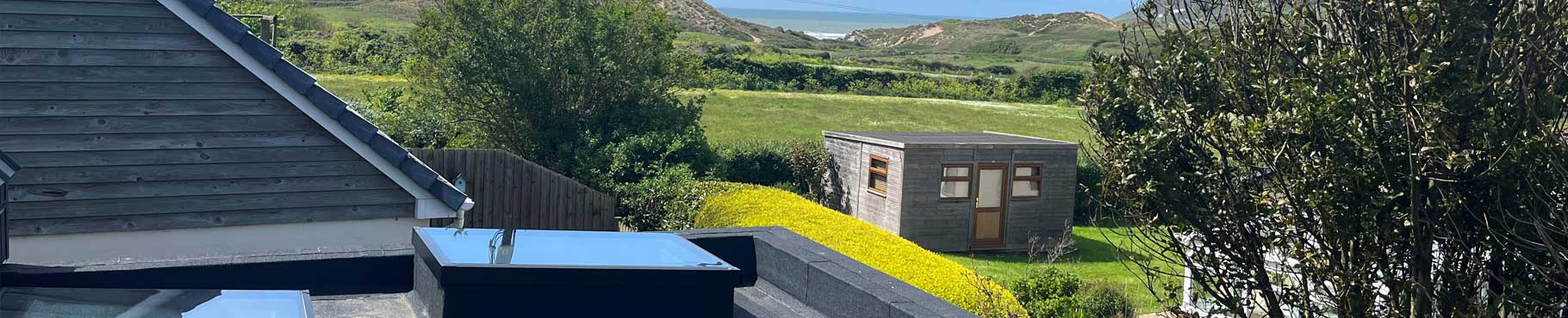 Two flat roof lights at a home in North Devon with coastal views