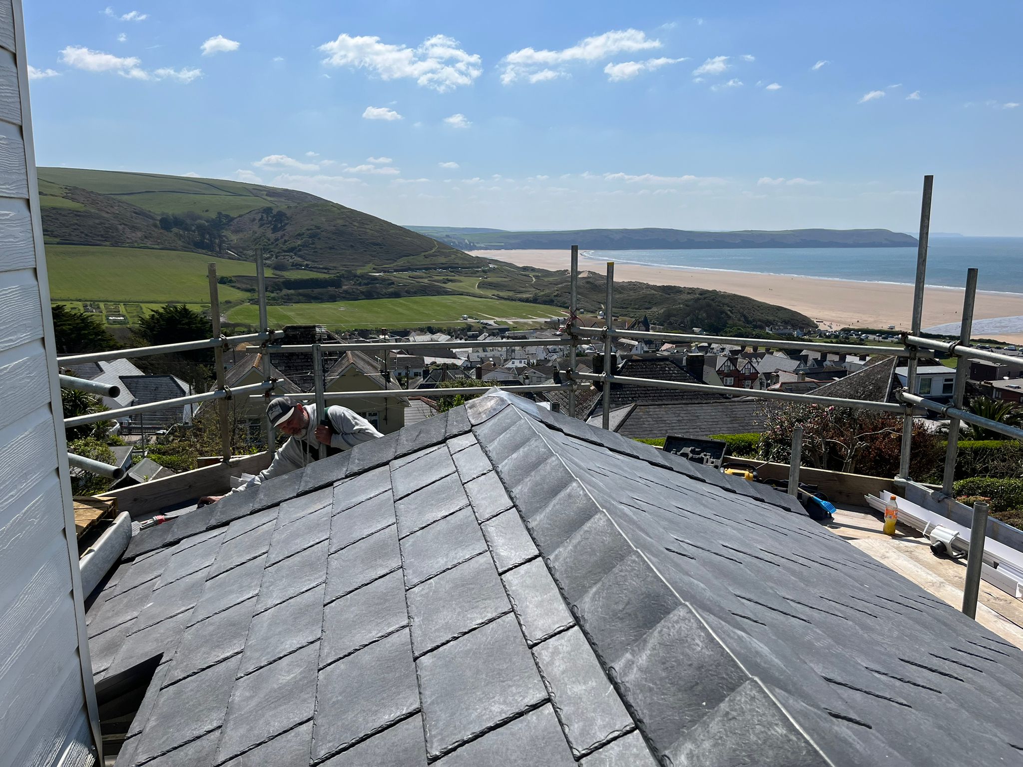 Grey coloured Warm Tiled Roof Conservatory fitted to a home near Woolacombe