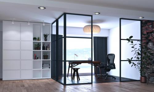 AluSpace Interior Doors and Screens for a home office