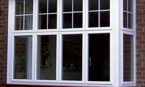 White Upvc bay windows