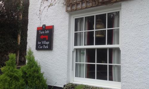 Sash windows at the Kings Arms pub in Georgeham