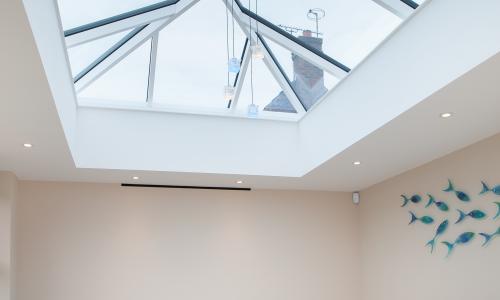 Lantern Skylight with a blue interior