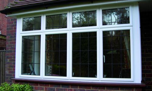 Square window with leaded panes