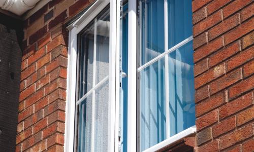 Upstairs white trim window in upvc