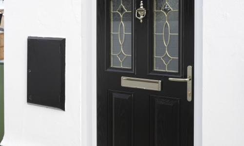 black external solid door