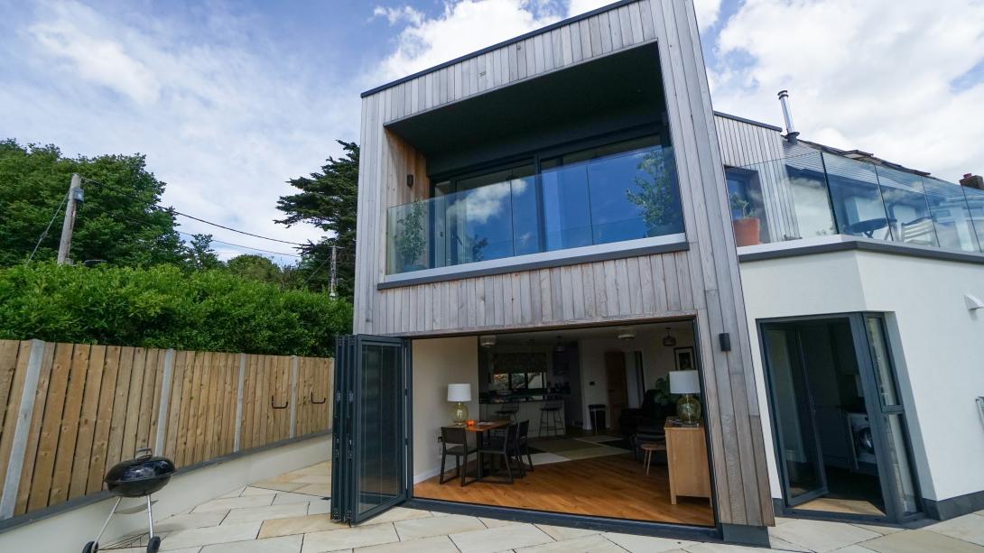 Outside image of house with newly fitted windows and sliding doors