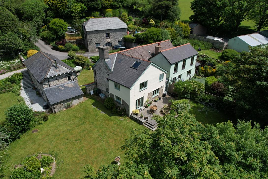 Ariel view of Pludd Cottage which showcases the Residence 9 products