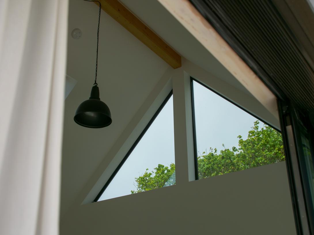 Triangular gable frame windows 