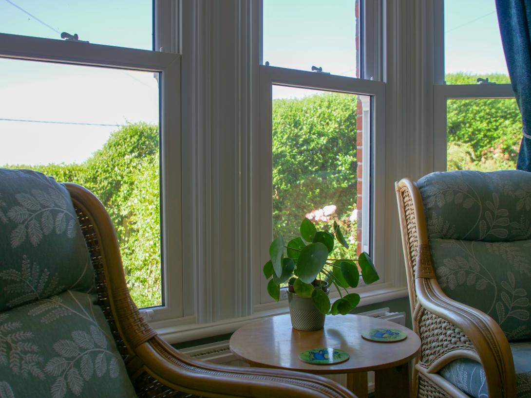 Interior view of bay windows